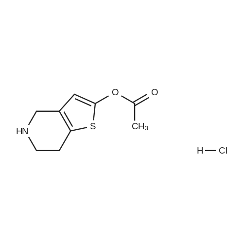 Structure of 4,5,6,7-Tetrahydrothieno[3,2-c]pyridin-2-yl acetate Hydrochloride