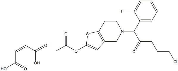 Structure of 5-[(1RS)-5-Chloro-1-(2-fluorophenyl)-2-oxopentyl]-4,5,6,7-tetrahydrothieno[3,2-c]pyridin-2-yl acetate Maleate