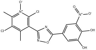 Structure of 2,5-Dichloro-3,5-(3,4-dihydroxy-5-nitrophenyl)-1,2,4-oxadiazol-3-yl)-4,6-dimethypyridine-1-oxide
